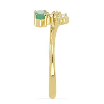 BUY STERLING SILVER NATURAL EMERALD GEMSTONE CLASSIC RING